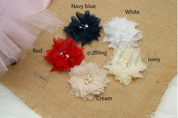 Square petals Crinkle Chiffon, Small (6cm), Pack of 3